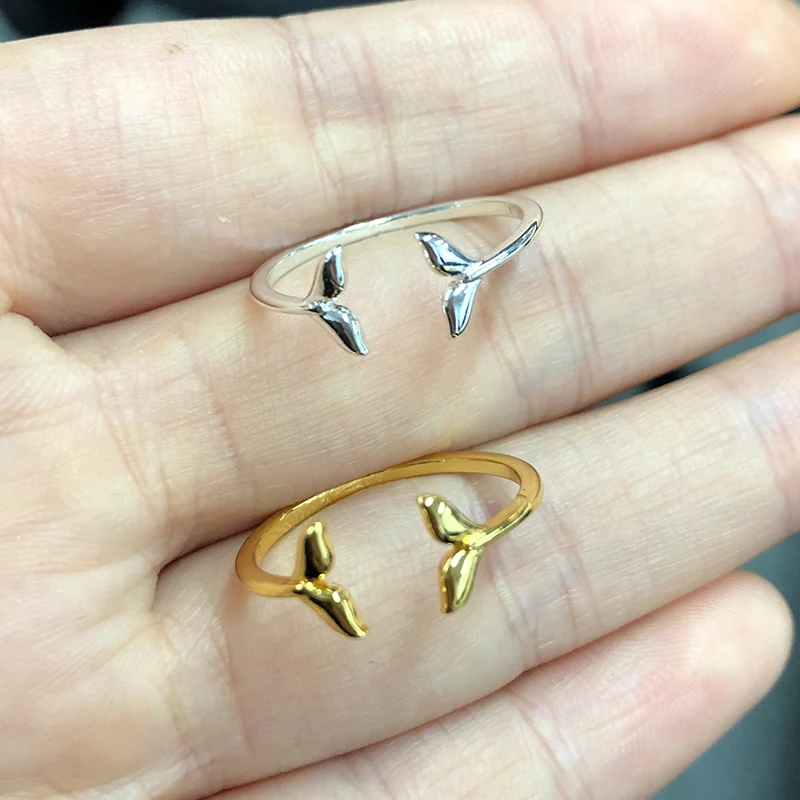 

2021 New Mermaid Tail Rings For Women Romantic Shell Rings Summer Hawaiian Beach Jewelry Accessories Gifts Bijoux Bague Femme
