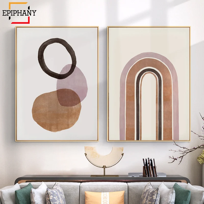 Абстрактный принт сгоревшего оранжевого цвета Современная Настенная картина в