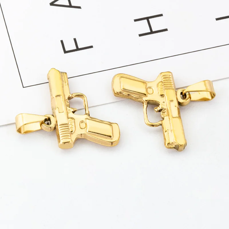 

5 шт./лот подвеска в виде пистолета из нержавеющей стали в стиле панк-рок ожерелья в стиле хип-хоп браслет для изготовления ювелирных изделий...