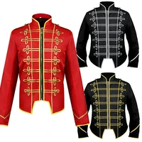 medieval retro men steampunk military drummer punk gothic jacket long sleeve jacket outwear stage performance