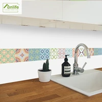 funlife%c2%ae mediterrean tile stickers home decorative peel stick removable waterproof wall border kitchen backsplash wall sticker