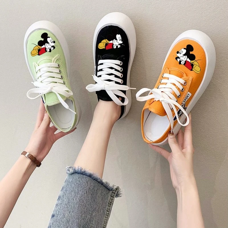 

Disney children's cartoon Mickey Mouse non-slip soft bottom casual women's slippers summer canvas shoes girls half slippers