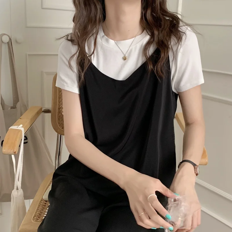 

round Neck Thread ~ round Neck Thread Short Sleeve T-shirt Top New