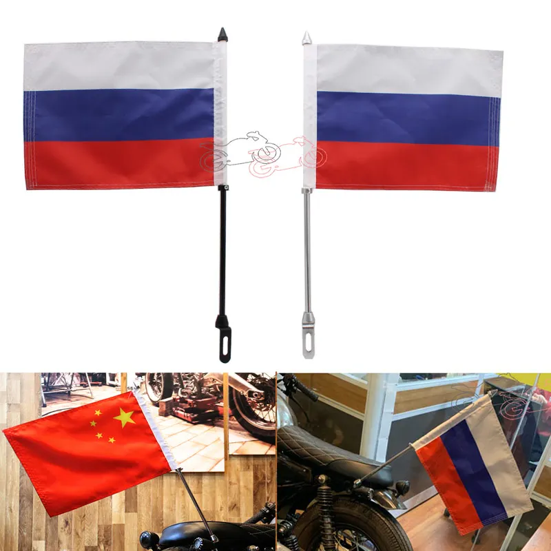

Universal Motorcycle Bile ATV 10mm Screws Luggage Rack Antenna Vertical Russia RU Flagpole For Harley Touring Honda Yamaha