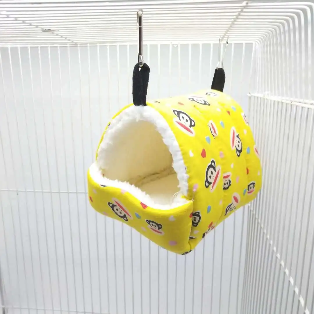 Yellow Домашний хомяк, гамак, клетка, зимний теплый дом, плюшевая мягкая подвесная кровать для хомяка, белки, маленькой мышки, мини-животное, живое гнездо - Цвет: Yellow