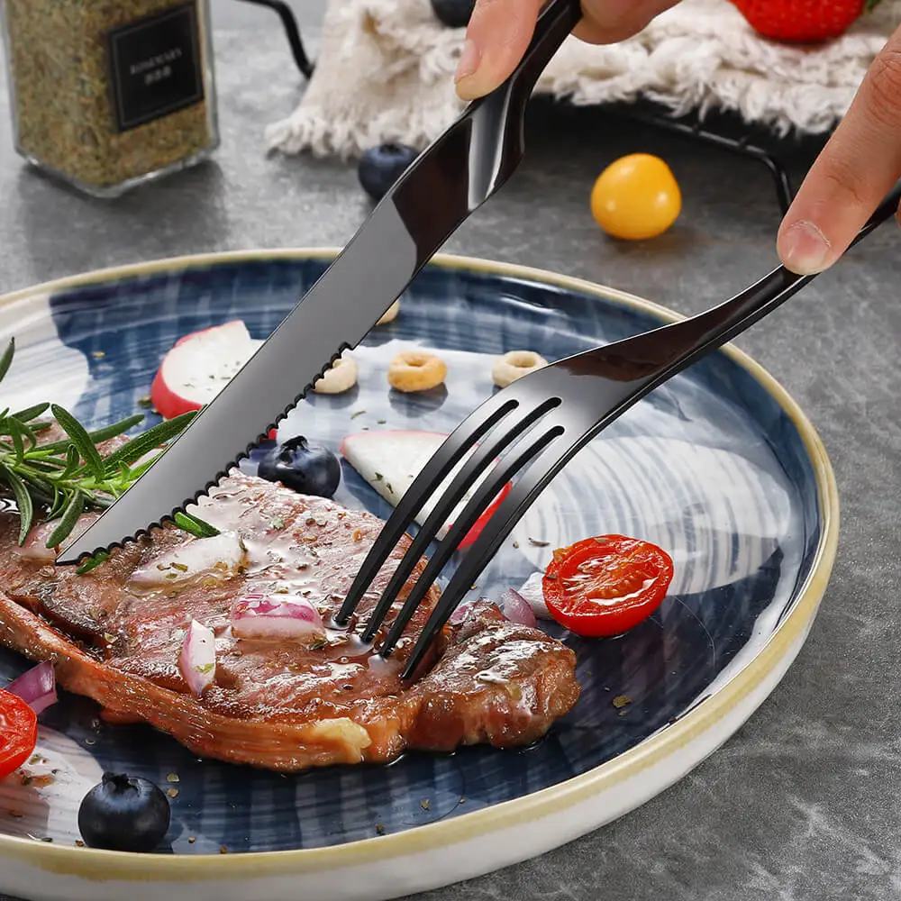 6Pcs Stainless Steel Dinner Fork Set 4 Colors Black Rose Gold Dessert Tableware Dinnerware Mirror Polished Dishwasher safe | Дом и сад