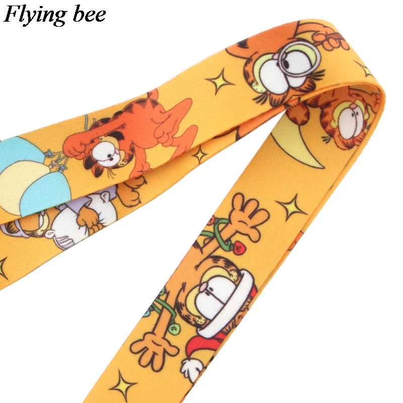 Flyingbee Новая мода Кот Печатный шнурок ключевой ремень для ключей телефона