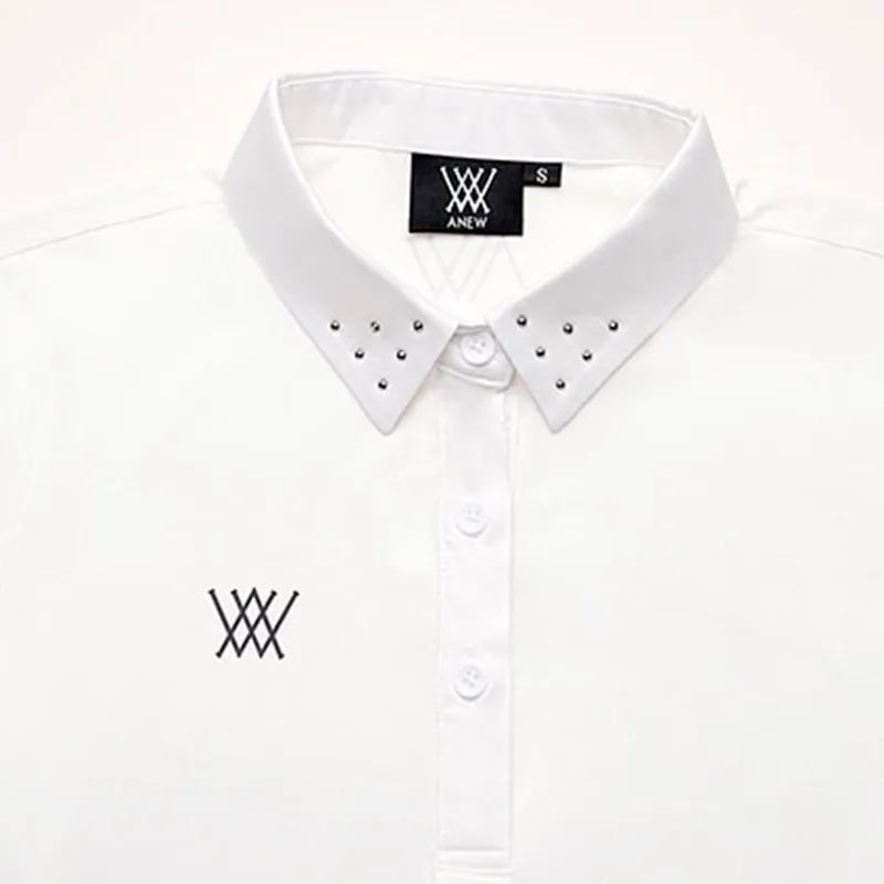 Женские рубашки поло для гольфа с коротким рукавом и заклепками Защита от УФ