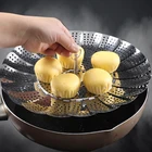 Складная Пароварка из нержавеющей стали, корзина для фруктов, контейнер для хранения продуктов, кухонные принадлежности, инструмент для готовки