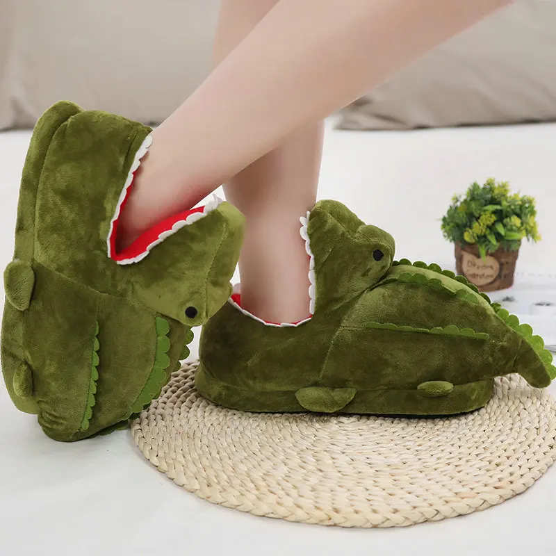 

Simulated Crocodile Soft Stuffed Animals Man Woman Couple Winter Shoes Cotton Gifts Cartoon Plush Toys Cute Christmas Gifts