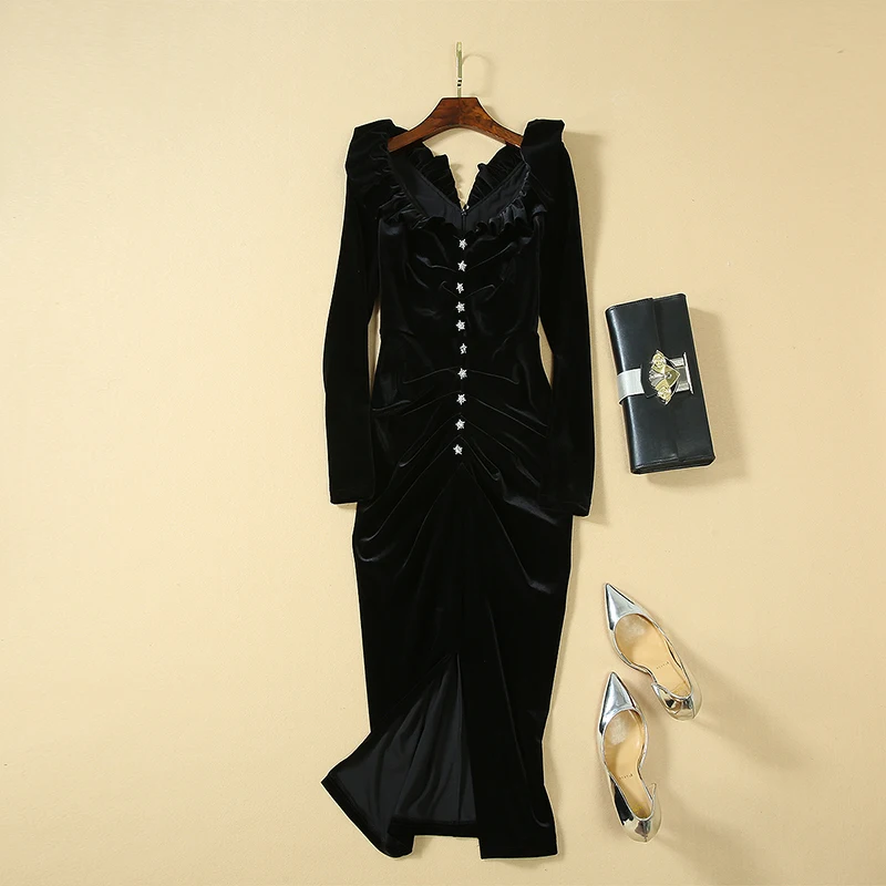 Высокое качество новая мода 2019 дизайнерское платье для подиума женское