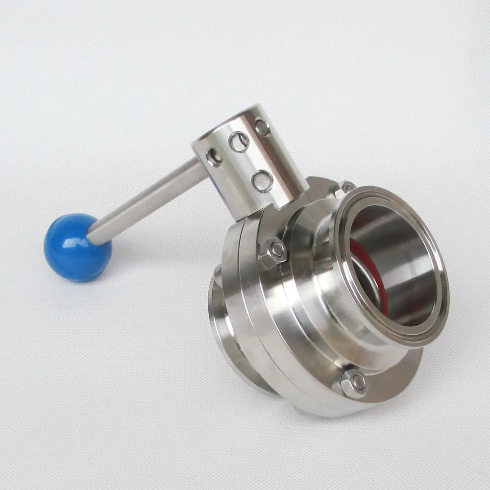 2 дюйма санитарный тройной зажим клевер клапан-бабочка Вытяжная ручка из