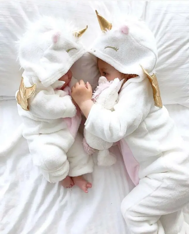 

0-24M Newborn Kid Baby Boy Girl Clothes Cute Unicorn Flannel Hooded Romper Elegant Cotton Princess Jumpsuit lovely party Outfit