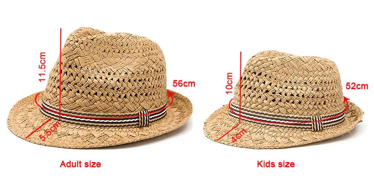 Плетеная шляпа от солнца ручной работы Детская милая летняя ретро для взрослых и