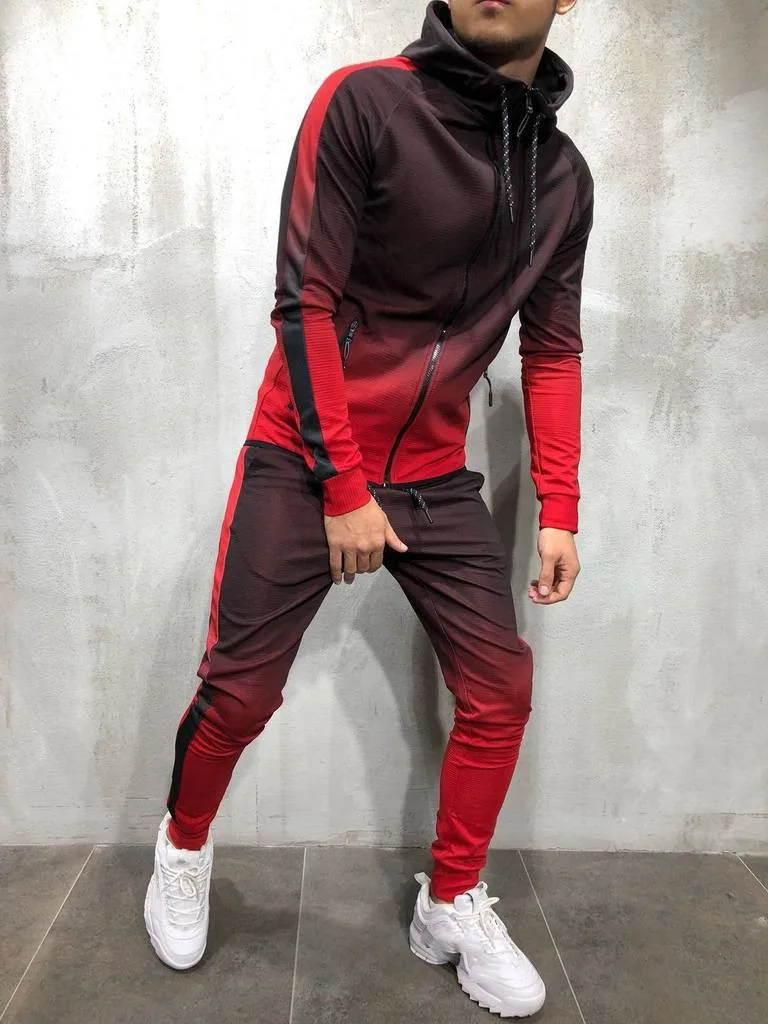

Men's Sportswear Two Piece Set Mens Casual Hooded Sports Wear Men's Tracksuit Training Sweat Suit Men Track Suit S-3XL