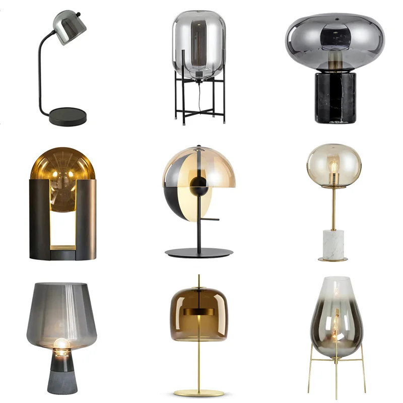 

Bedroom Table Lamp Creative Simple Modern Bedside Table Lamp Warm Bedside Lamp Nordic Table Lamp Smoky Gray Glass Lamp