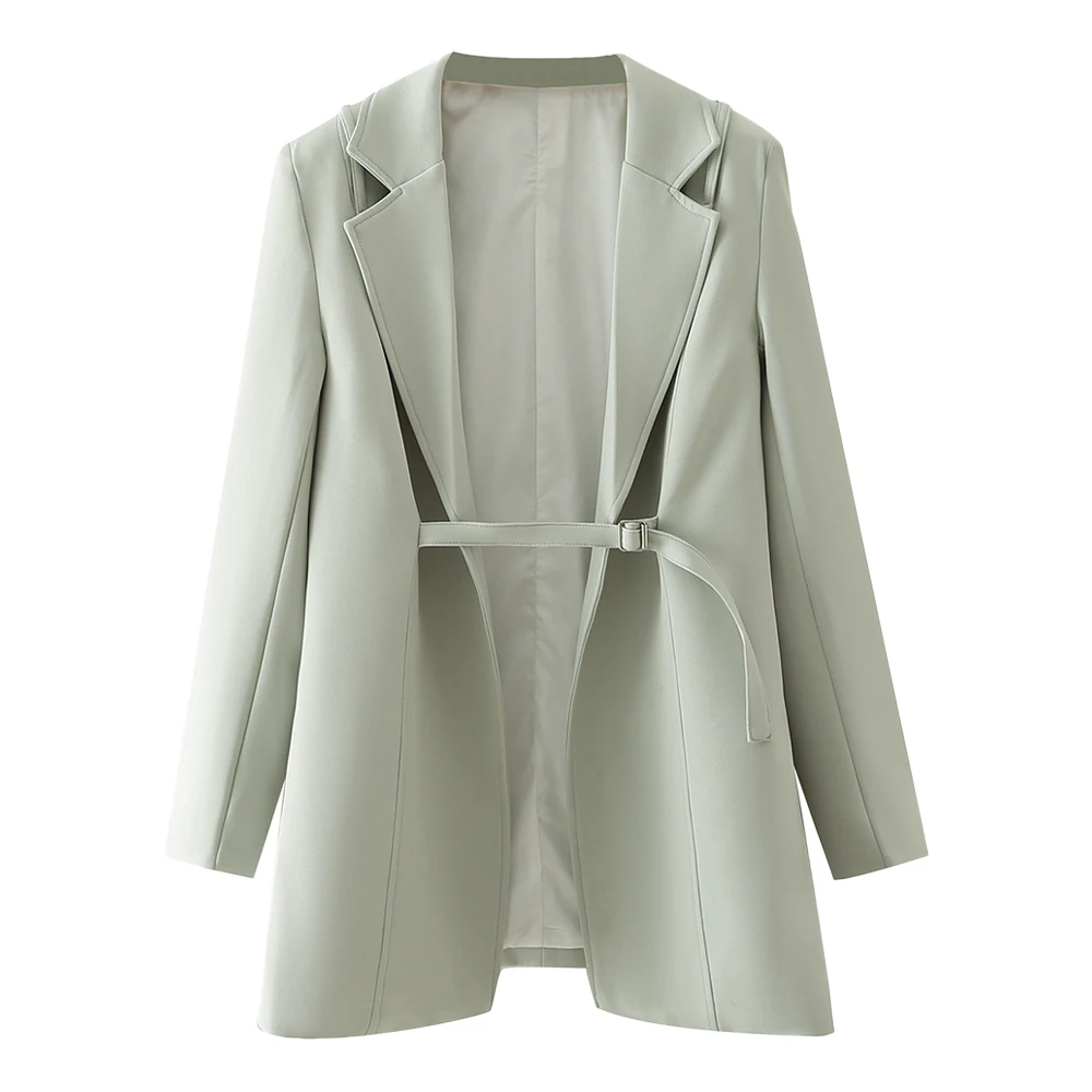 

Za Women's Chic New Fashion Belt Casual Suit Blazer Long-Sleeved Elegant Temperament All-match Spring and Autumn Female Jacket