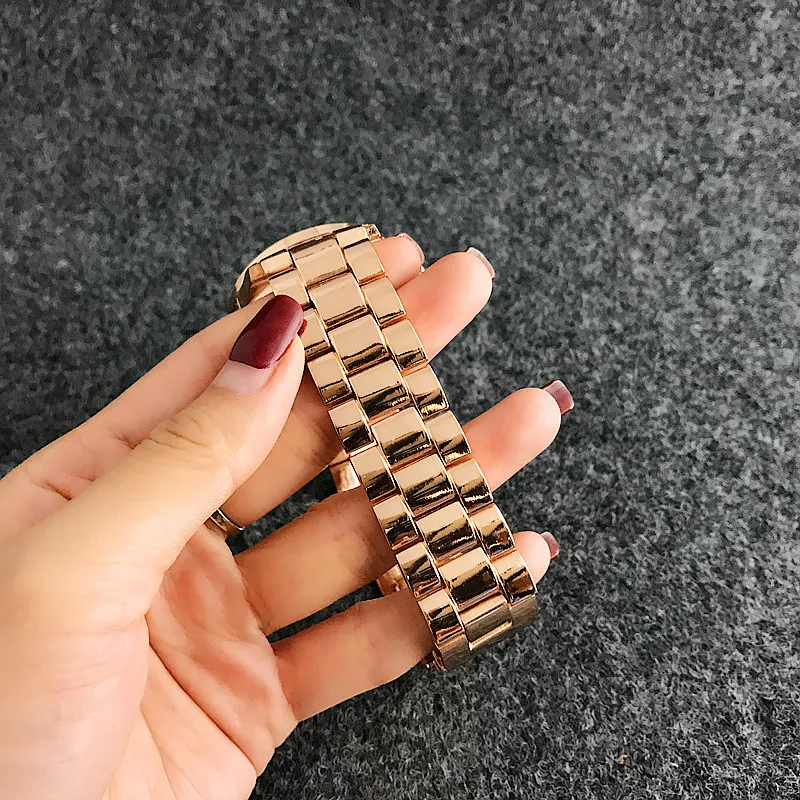 Женские наручные часы CONTENA роскошные цвета розового золота с браслетом модные