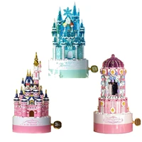 2021 new cake music box luminous castle model set building blocks assembly toys childrens birthday gifts boys and girls