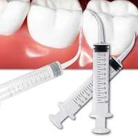 41pcs dental disposable elbow syringe dental impression syringes 12ml conveyor irrigation syringe mixed washing curved tip