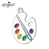 likgreat enamel charm artists palette pendant paint plate charms for jewelry making handmade necklace bracelet accessories