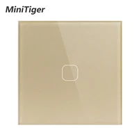 minitiger euuk standard1 gang 1 way wall touch switch white crystal glass switch panel 220 250v only touch function