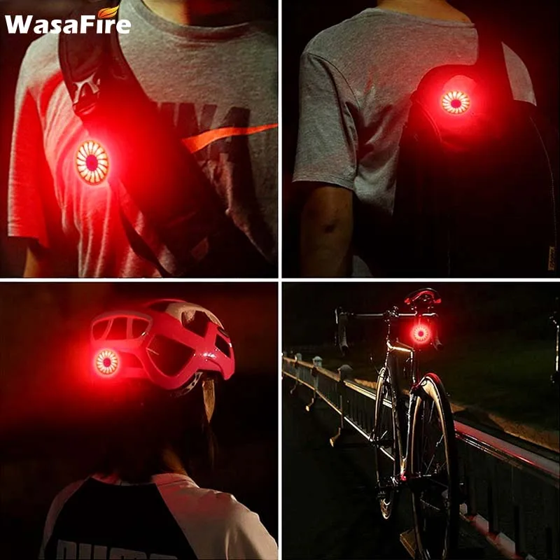 

Bicycle Rear Back Light Smart Brake Lights USB Rechargeable Cycling Flashlight 5 Modes Safety Warning Motorcycle Helmet Lamp