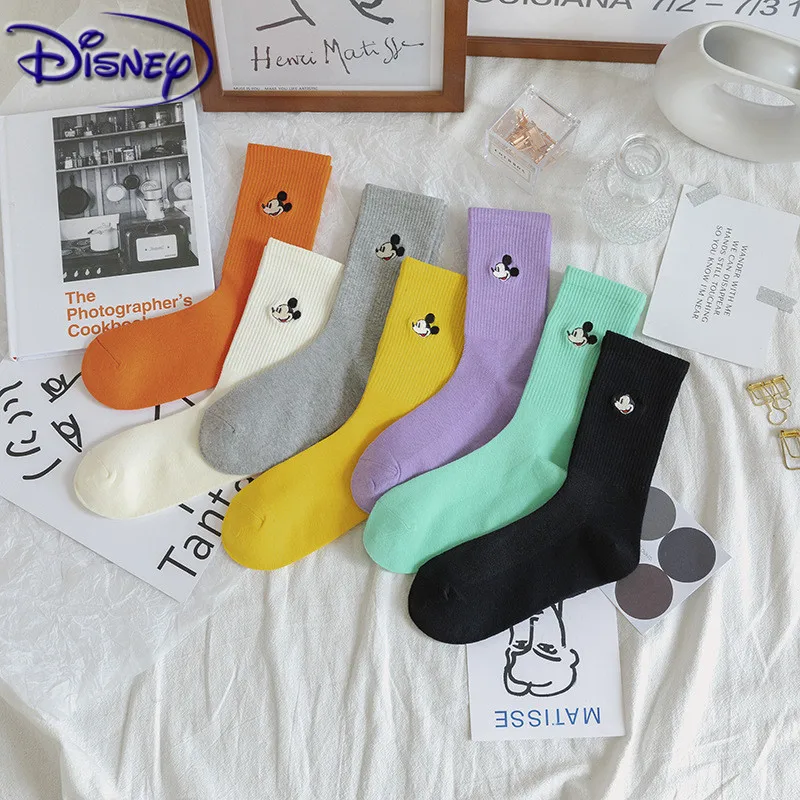 Женские носки с героями Диснея из мультфильмов хлопковые маленькой головой