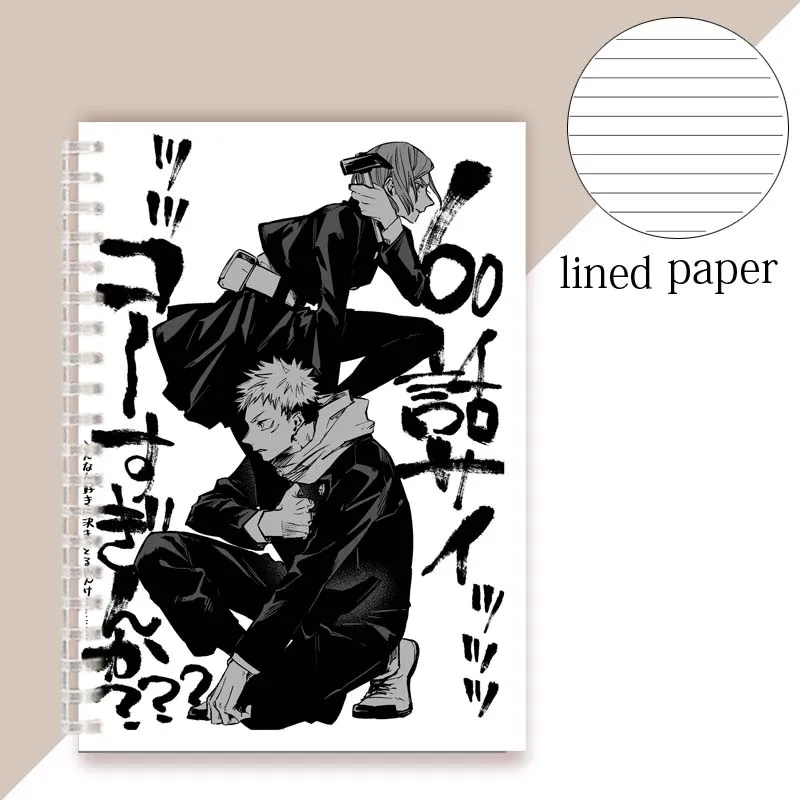 

Japan Anime Jujutsu Kaisen Satoru Gojo Lined Page Notebook Cartoon Manga Nobara Kugisaki Yuji Itadori Megumi Fushiguro Kawaii