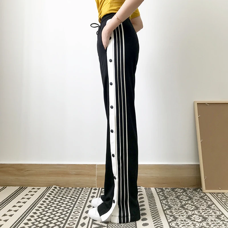 

JCHB 2021 Women's Pants Joggers Sweatpants Women Wide Leg Pants Korean Style High Waist Summer Trousers Pantalon Femme TEK8307