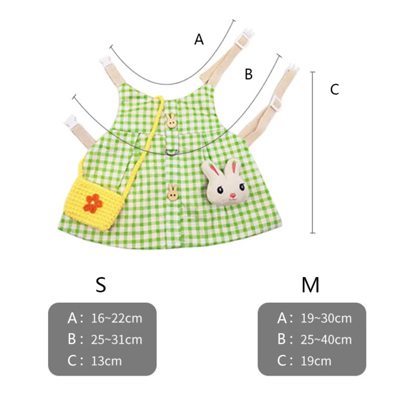 

2 Sizes Cute Pet Rabbit Guinea Pig Clothes Supplies Bunny Vest Harness Outdoor Leash Set DIY Accessories