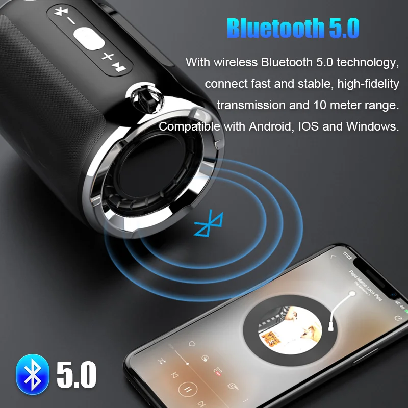 Портативный маленький Bluetooth динамик с fm радио музыкальный Бас Сабвуфер TF AUX USB s