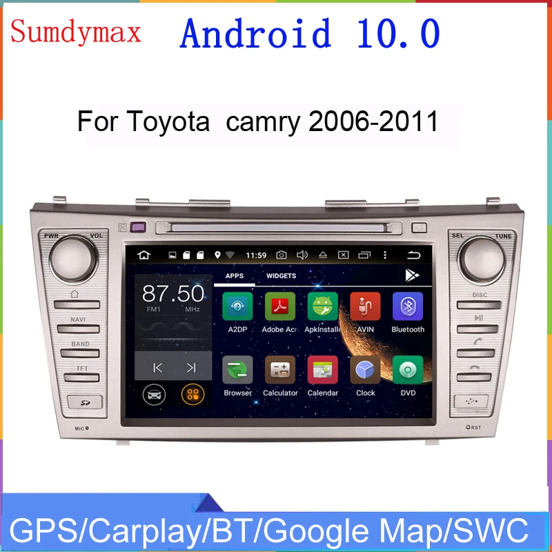 

8-ядерный автомобильный мультимедийный плеер Android 10 для toyota camry 2012 2013 2014, автомобильный радиоприемник с gps-навигацией, головное устройство, ...