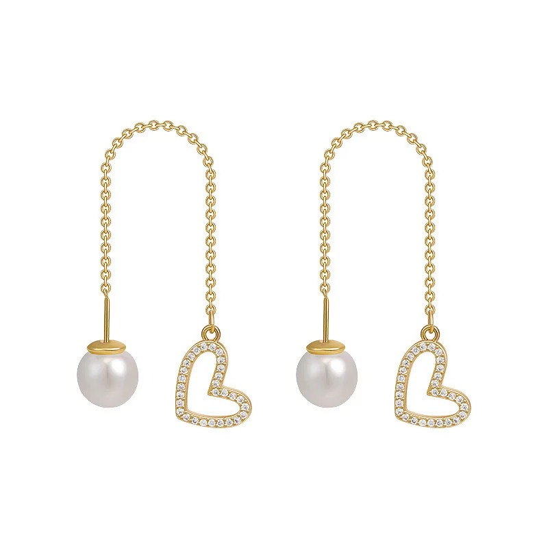 

Tassel earring Peach heart New Elegant Hollow Out Earrings Fashion For Woman Korean Jewelry Luxury Party Girl's Unusual Earrings