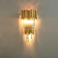 led nordic iron crystal gold clear led lamp led light wall lamp wall light wall sconce for bedroom corridor