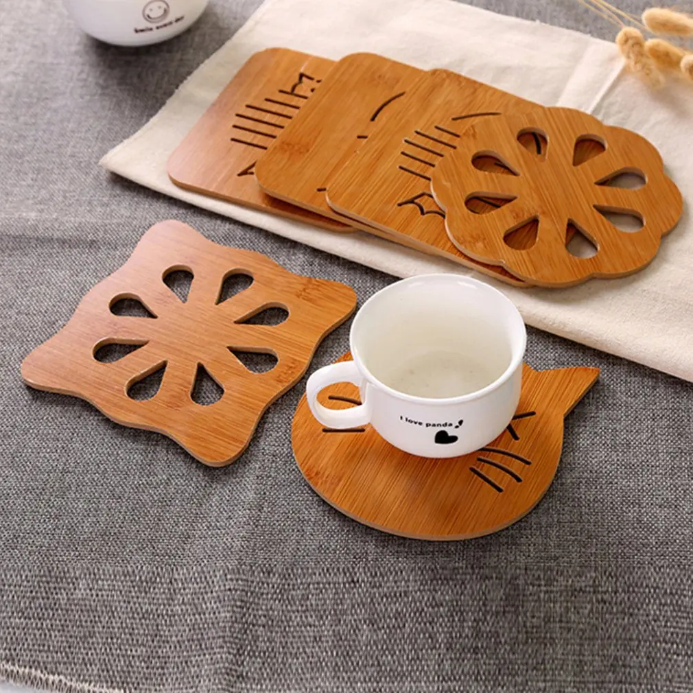 Экологически чистый полый деревянный анти горячий изоляционный коврик