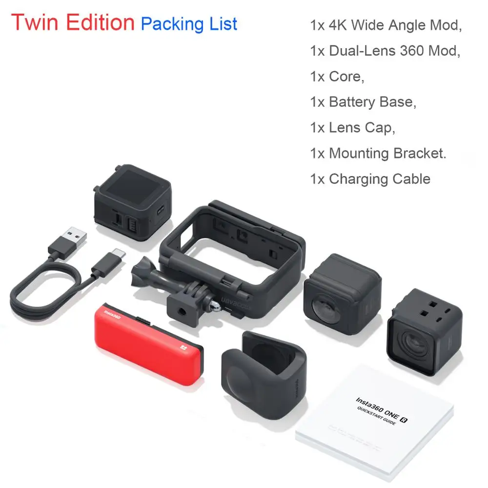 Оригинальная Экшн камера Insta360 One R 5 7 K 360 объектив мод/4K широкий угол обзора/1