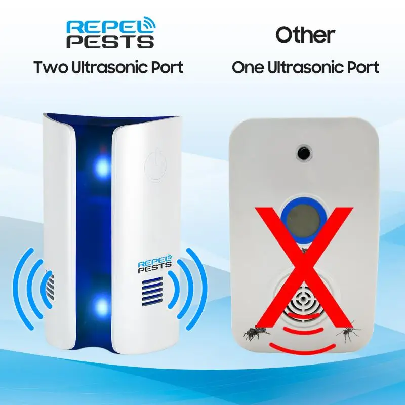 Ультразвуковой репеллент от комаров Электроника москитов двойная волна