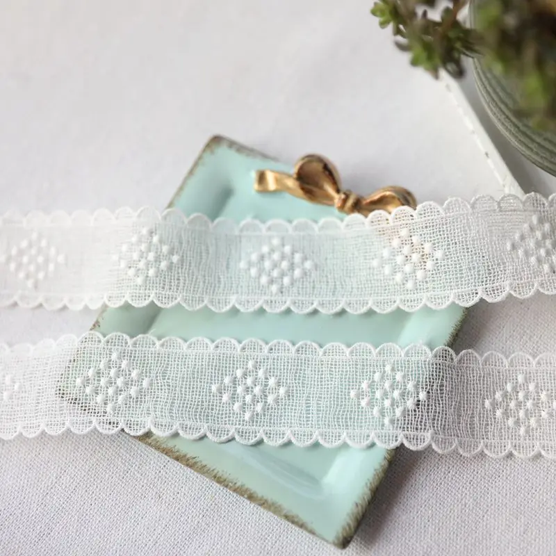 Горячая Распродажа кружевные аксессуары Водорастворимая белая вышивка 3 см H0306 |