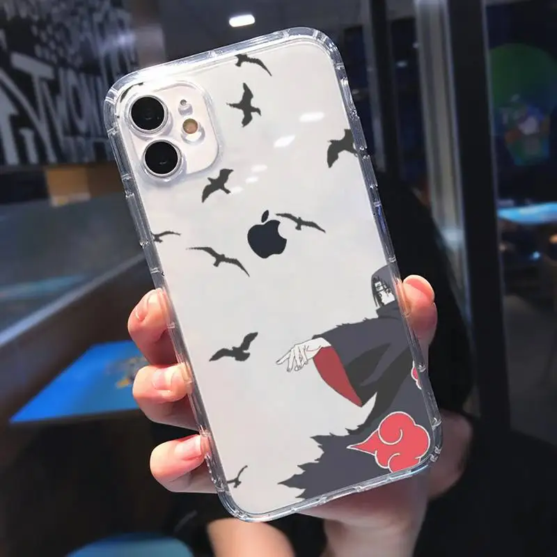 

Naruto Uchiha Itachi Kakashi Sasuke Anime Phone Case Transparent for iPhone 11 12 mini pro XS MAX 8 7 6 6S Plus X 5S SE 2020 XR