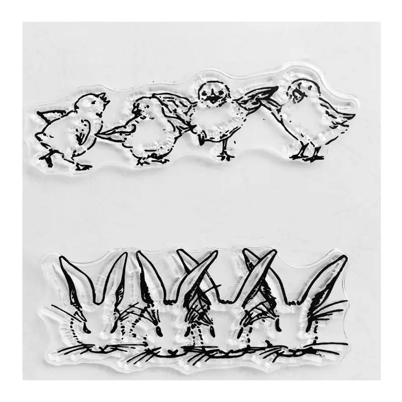 Пасхальный кролик цыпленок силиконовая прозрачная печать штамп сделай сам