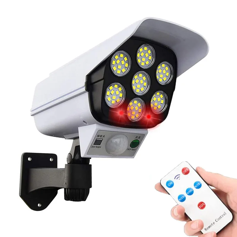 

LED Solar Light Motion Sensor Security Dummy Camera Wireless Outdoor Wall Light IP65 Waterproof for Home Garden