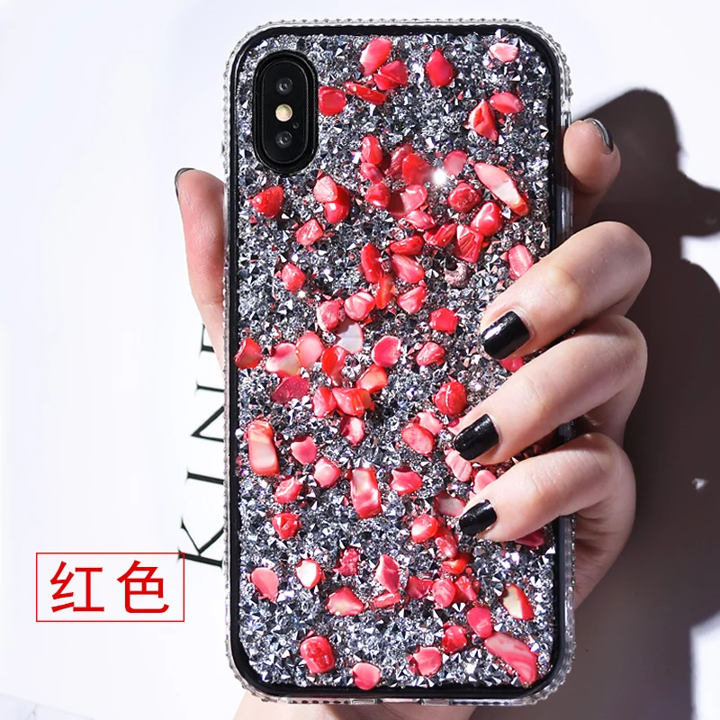 Роскошный блестящий чехол для телефона со стразами iphone X XS MAX XR 7 8 6 6s Plus цветные