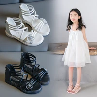 girls flower beach shoes kid children girls summer little girl sandalsprincesse leather 2022 size 2 3 4 5 6 7 8 9 10 11 12 year