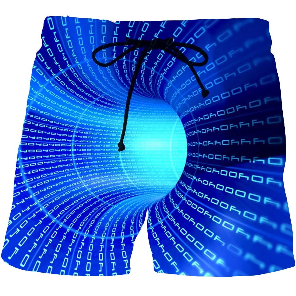 

Men's Swirl Graphic Beach Shorts 3D Pattern Wormhole Boardshorts Men/Women Short Pants