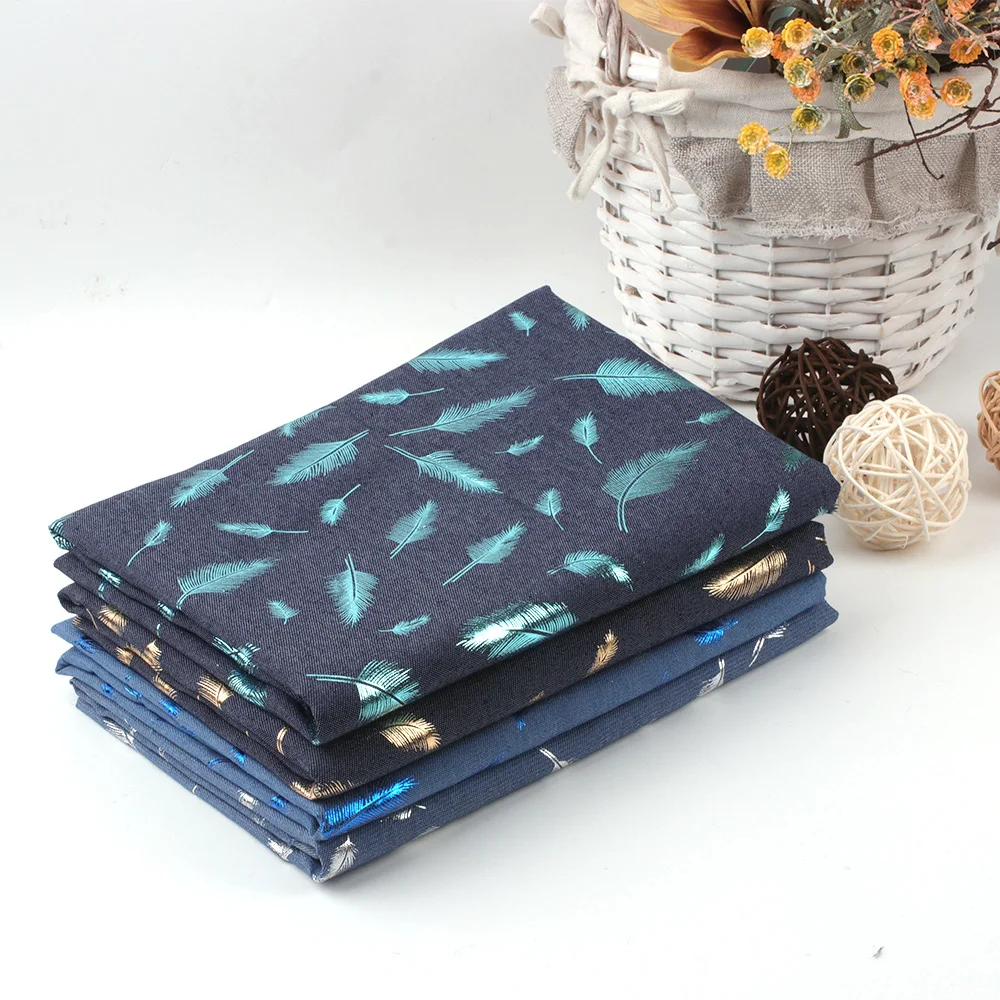 Джинсовая ткань с цветными Светоотражающими перьями для шитья одежды платьев