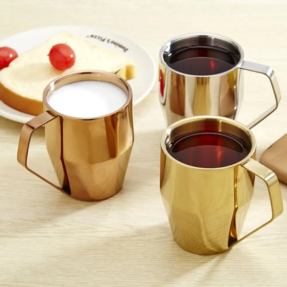 Кофейная чашка 340 мл в европейском стиле из нержавеющей стали 304 двухслойная