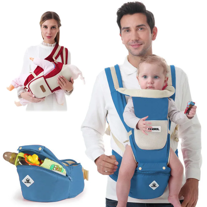 

2021 Ergonomic Baby Carrier Infant Kid Baby Hipseat Sling Front Facing Kangaroo Baby Wrap Carrier for Baby Travel 0-36 Months