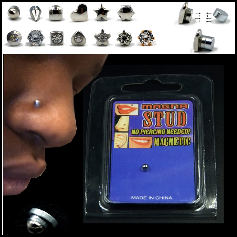 1 шт. поддельные мошенник не проколотых магнитные вкладыши жемчужины кольцо