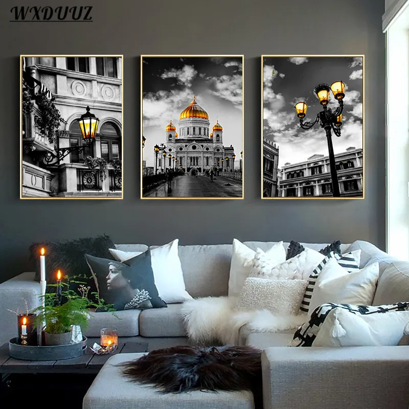 Скандинавский современный черно белый Европейский замок художественный Декор